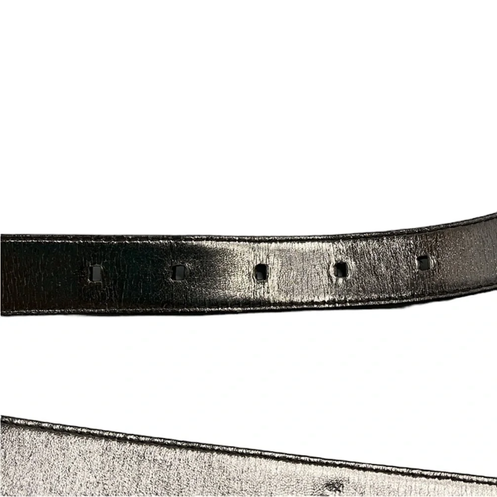 Calvin Klein Silver Genuine Leather Snakeskin Embossed Belt Sz XL